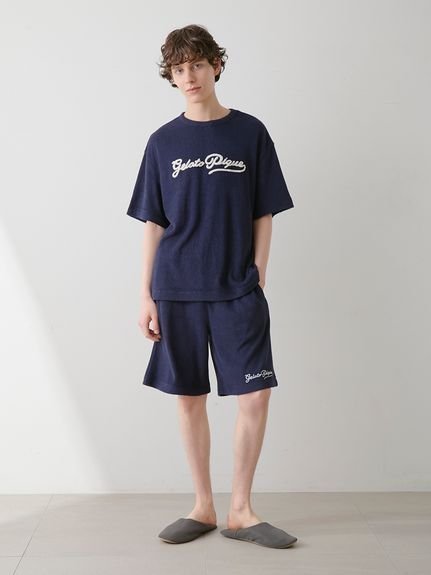 【ジェラートピケ オム/GELATO PIQUE HOMME / MEN】の【ONLINE限定】【HOMME】パイルロゴ刺繍Tシャツ ハーフパンツ インテリア・キッズ・メンズ・レディースファッション・服の通販 founy(ファニー) 　ファッション　Fashion　メンズファッション　Fashion for Men　ボトムス　Bottoms　ハーフパンツ・ショートパンツ　Shorts & Half Pants　おすすめ　Recommended / Our Picks　ギフト プレゼント　Gift / Present　セットアップ　Set-Up, Coordinated Outfit　ハーフ　Half, Half-Length　ボトム　Bottoms, Lower Wear　夏　Summer　NVY[089]|ID: prp329100004563442 ipo3291000000032643786