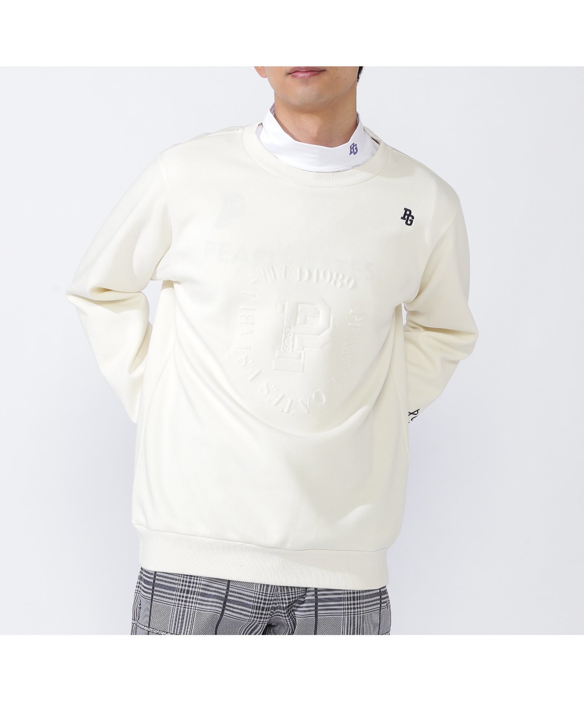 【パーリーゲイツ/PEARLY GATES / MEN】のC/Peダンボールクルーネックプルオーバー インテリア・キッズ・メンズ・レディースファッション・服の通販 founy(ファニー) 　ファッション　Fashion　メンズファッション　Men's Style Online　トップス・カットソー　Tops/Tshirt/Men　おすすめ　Recommend　アウトドア　Outdoor　ゴルフ　Golf　シンプル　Simple　ボトム　Bottom　エレガント 上品　Elegant　オフホワイト1|ID: prp329100004563446 ipo3291000000032664039