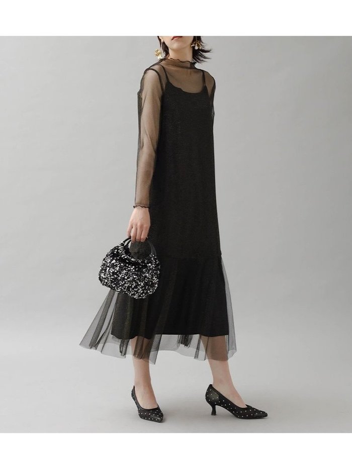 【ラシュッド/LASUD】のラメチュールメロウワンピース インテリア・キッズ・メンズ・レディースファッション・服の通販 founy(ファニー) https://founy.com/ ファッション Fashion レディースファッション Fashion for Women ワンピース Dresses アクセサリー Fashion Accessories ギャザー Gathered, Ruffled チュール Tulip, Tulip Motif エレガント 上品 Elegant |ID: prp329100004563939 ipo3291000000032752246