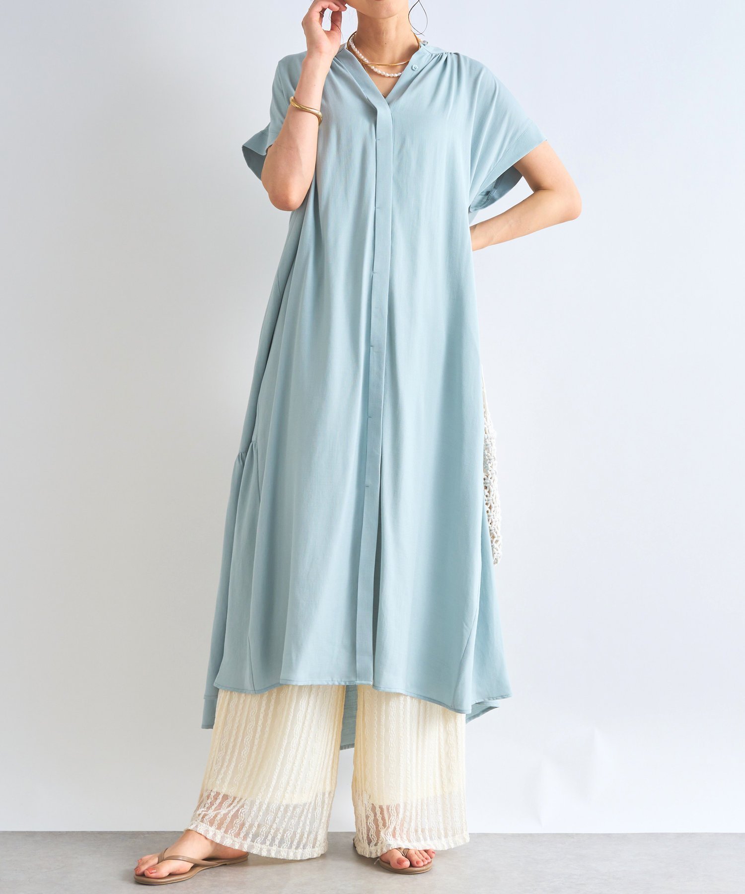 【アンディコール/un dix cors】の《デイリーに活躍》フレンチスリーブワンピース インテリア・キッズ・メンズ・レディースファッション・服の通販 founy(ファニー) 　ファッション　Fashion　レディースファッション　WOMEN　ワンピース　Dress　ウェーブ　Wave　春　Spring　カットソー　Cut And Sew　サンダル　Sandals　シューズ　Shoes　ストレート　Straight　スニーカー　Sneakers　スリーブ　Sleeve　タンク　Tank　フレンチ　French　ベーシック　Basic　ポケット　Pocket　おすすめ　Recommend　ミント|ID: prp329100004564003 ipo3291000000032275395