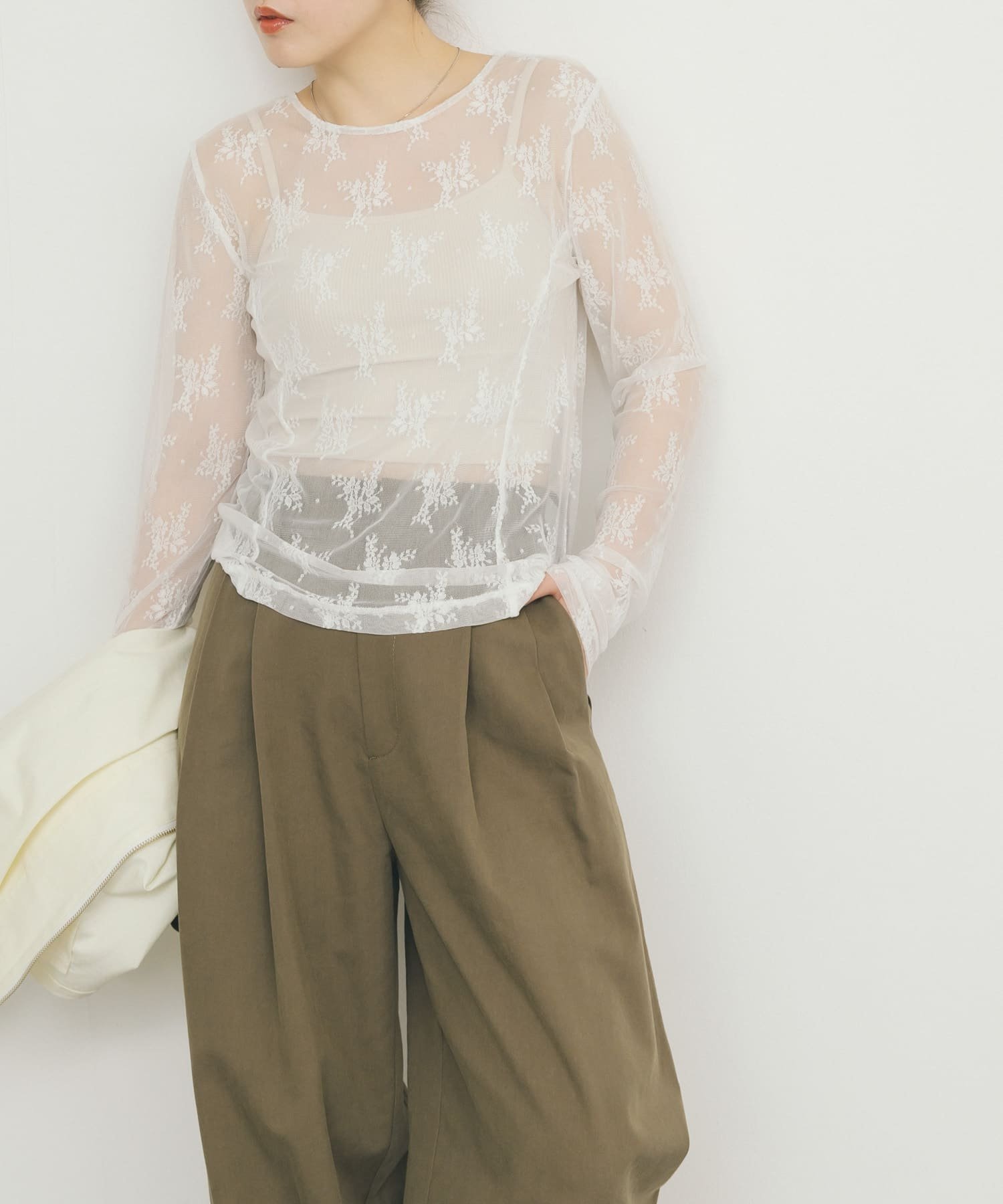 【ケービーエフ/KBF / URBAN RESEARCH】のシアーレースTEE 人気、トレンドファッション・服の通販 founy(ファニー) 　ファッション　Fashion　レディースファッション　WOMEN　2025年　2025　2025春夏・S/S　Ss,Spring/Summer,2025　インナー　Inner　ジャケット　Jacket　デニム　Denim　ベスト　Vest　レース　Race　切替　Switching　夏　Summer　S/S・春夏　Ss・Spring/Summer　 other-1|ID: prp329100004564009 ipo3291000000032329084