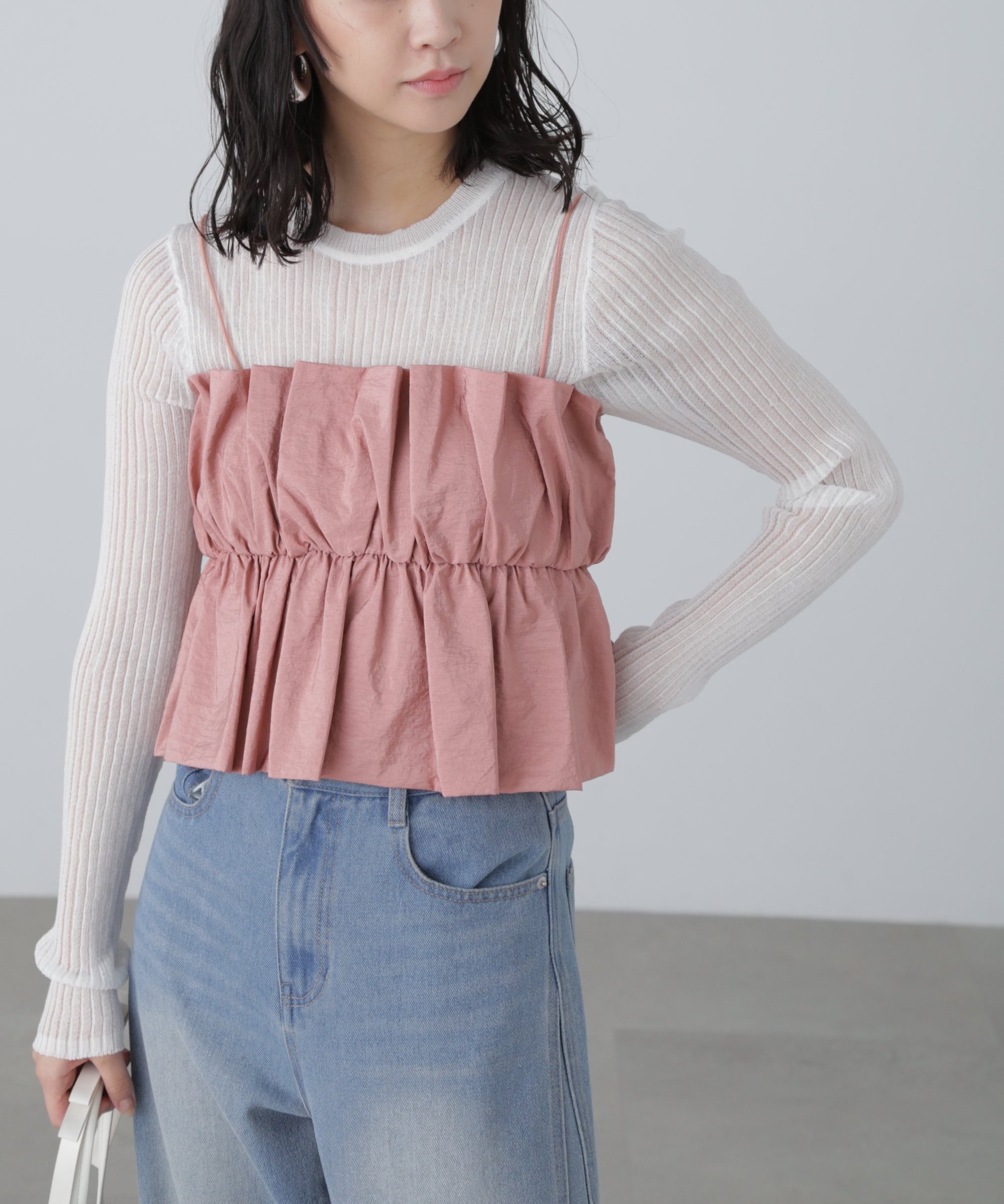 【フリーズマート/FREE'S MART】のシャイニーキャミソールビスチェ インテリア・キッズ・メンズ・レディースファッション・服の通販 founy(ファニー) 　ファッション　Fashion　レディースファッション　WOMEN　トップス・カットソー　Tops/Tshirt　キャミソール / ノースリーブ　No Sleeves　ビスチェ　Bustier　カーゴパンツ　Cargo Pants　ギャザー　Gather　ジャージー　Jersey　ダウン　Down　デニム　Denim　ビスチェ　Bustier　ランダム　Random　軽量　Lightweight　ピンク|ID: prp329100004564047 ipo3291000000032275693