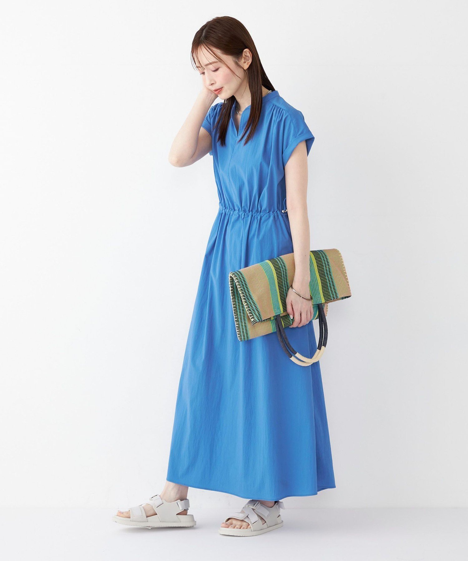 【シップス フォー ウィメン/SHIPS】のSHIPS Colors 接触冷感・UVカット・撥水 マルチファンクション ワンピース インテリア・キッズ・メンズ・レディースファッション・服の通販 founy(ファニー) 　ファッション　Fashion　レディースファッション　WOMEN　ワンピース　Dress　2025年　2025　2025春夏・S/S　Ss,Spring/Summer,2025　おすすめ　Recommend　ギャザー　Gather　スキッパー　Skipper　ストレッチ　Stretch　スポーティ　Sporty　エレガント 上品　Elegant　夏　Summer　ブルー|ID: prp329100004564058 ipo3291000000032468032
