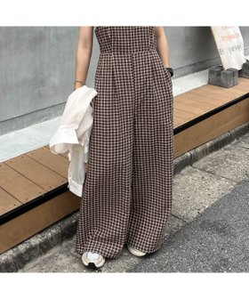 【ジュノア/JUNOAH】のバックリボンチェックロンパース 人気、トレンドファッション・服の通販 founy(ファニー) ファッション Fashion レディースファッション WOMEN ワンピース Dress |ID:prp329100004564086