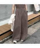 【ジュノア/JUNOAH】のバックリボンチェックロンパース 人気、トレンドファッション・服の通販 founy(ファニー) ファッション Fashion レディースファッション Fashion for Women ワンピース Dresses thumbnail ブラウン|ID: prp329100004564086 ipo3291000000033208390