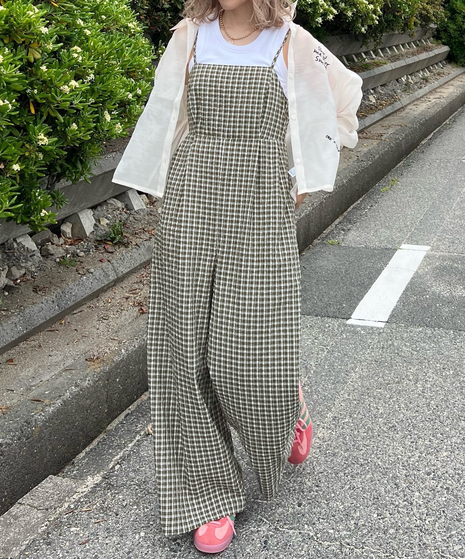 【ジュノア/JUNOAH】のバックリボンチェックロンパース インテリア・キッズ・メンズ・レディースファッション・服の通販 founy(ファニー) 　ファッション　Fashion　レディースファッション　Fashion for Women　ワンピース　Dresses　グリーン|ID: prp329100004564086 ipo3291000000033208392