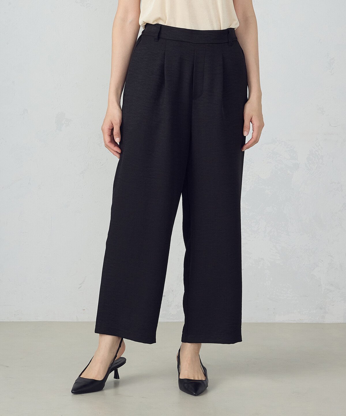 【コムサイズム/COMME CA ISM】の【美しいベーシックパンツ】麻調ワイドパンツ インテリア・キッズ・メンズ・レディースファッション・服の通販 founy(ファニー) 　ファッション　Fashion　レディースファッション　WOMEN　パンツ　Pants　シンプル　Simple　ベーシック　Basic　メランジ　Melange　リラックス　Relax　ワイド　Wide　夏　Summer　ブラック|ID: prp329100004564122 ipo3291000000032276448