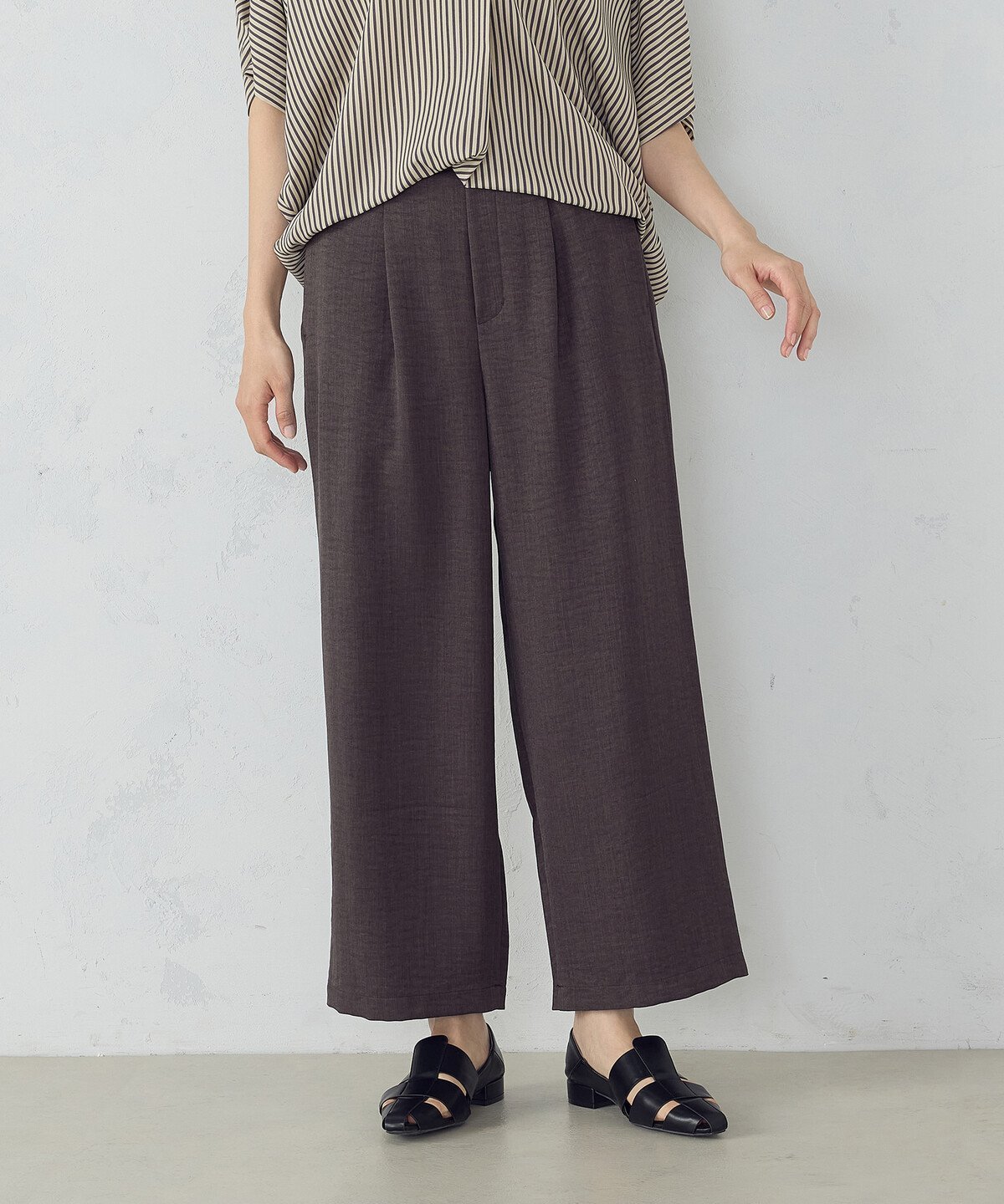 【コムサイズム/COMME CA ISM】の【美しいベーシックパンツ】麻調ワイドパンツ インテリア・キッズ・メンズ・レディースファッション・服の通販 founy(ファニー) 　ファッション　Fashion　レディースファッション　WOMEN　パンツ　Pants　シンプル　Simple　ベーシック　Basic　メランジ　Melange　リラックス　Relax　ワイド　Wide　夏　Summer　カーキ|ID: prp329100004564122 ipo3291000000032276449