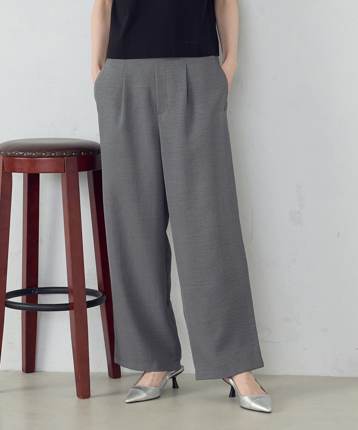 【コムサイズム/COMME CA ISM】の【美しいベーシックパンツ】麻調ワイドパンツ インテリア・キッズ・メンズ・レディースファッション・服の通販 founy(ファニー) 　ファッション　Fashion　レディースファッション　WOMEN　パンツ　Pants　シンプル　Simple　ベーシック　Basic　メランジ　Melange　リラックス　Relax　ワイド　Wide　夏　Summer　オリーブ|ID: prp329100004564122 ipo3291000000032276450