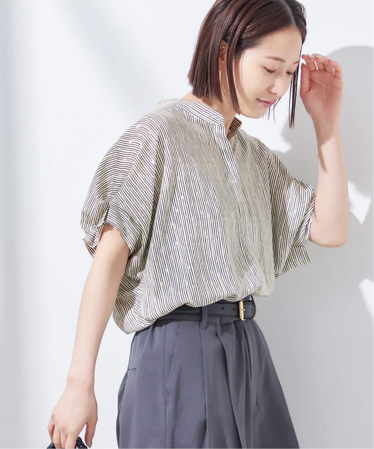 【ジャーナルスタンダード レサージュ/journal standard L'essage】の《追加 3》DEVEAUX GOLDラメモノトーンシャツ インテリア・キッズ・メンズ・レディースファッション・服の通販 founy(ファニー) 　ファッション　Fashion　レディースファッション　WOMEN　トップス・カットソー　Tops/Tshirt　シャツ/ブラウス　Shirts/Blouses　2025年　2025　2025春夏・S/S　Ss,Spring/Summer,2025　ナチュラル A|ID: prp329100004564123 ipo3291000000032276459