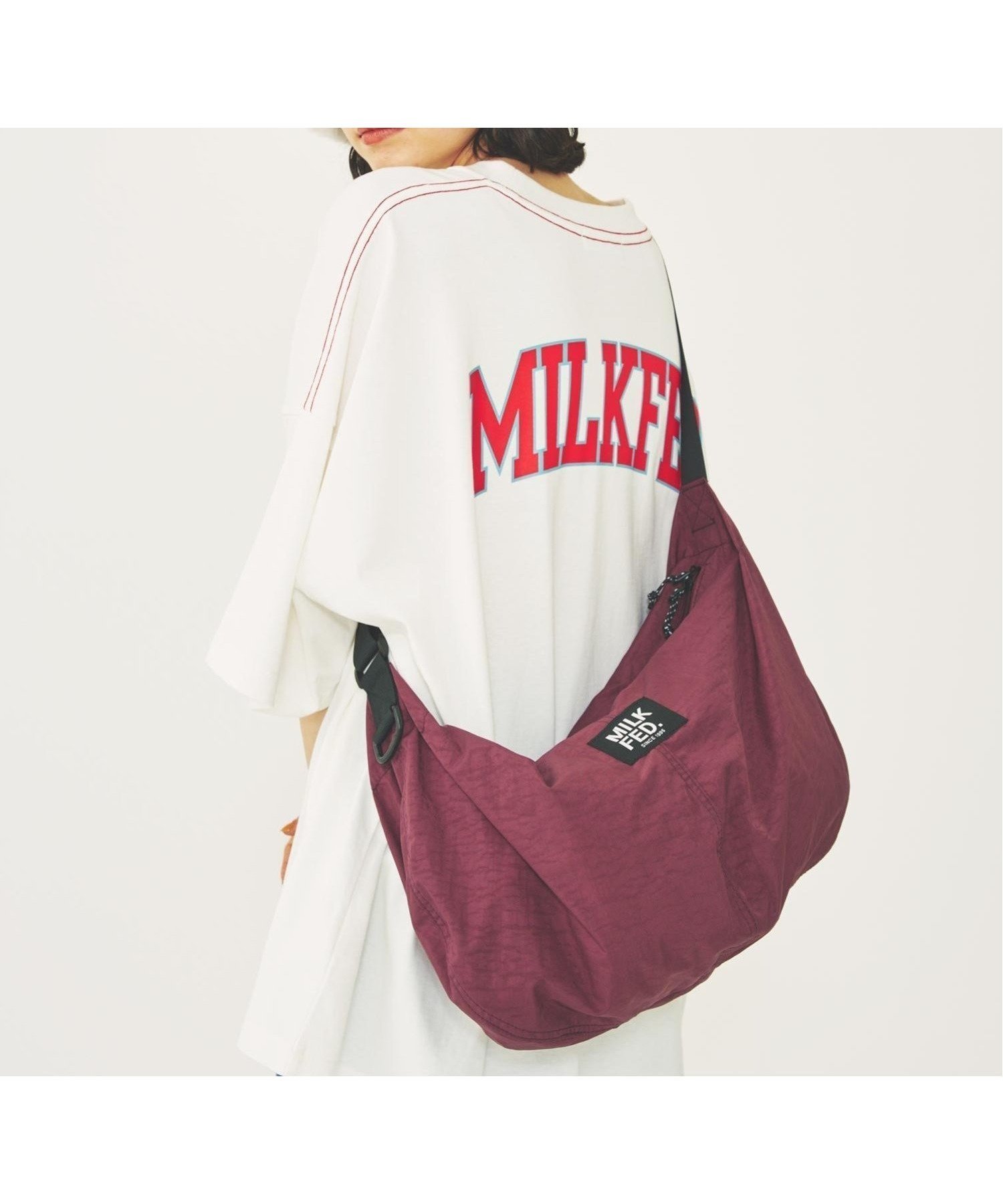 【ミルクフェド/MILKFED.】のHALF MOON SHOULDER BAG MILKFED. インテリア・キッズ・メンズ・レディースファッション・服の通販 founy(ファニー) 　ファッション　Fashion　レディースファッション　WOMEN　キーホルダー　Key Ring　ショルダー　Shoulder　スマホ　Smartphone　ポケット　Pocket　A/W・秋冬　Aw・Autumn/Winter・Fw・Fall-Winter　BURGUNDY|ID: prp329100004564150 ipo3291000000032276744