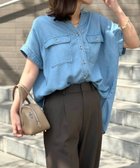 【その他のブランド/Other】のGOLD釦キーネックデニムシャツ サックス|ID: prp329100004564159 ipo3291000000032987795