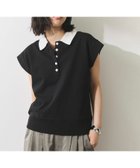 【アダム エ ロペ/ADAM ET ROPE'】の【WEB限定】スリーブレスポロトップス ブラック(01)|ID: prp329100004564161 ipo3291000000032611342