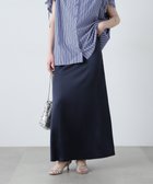 【エヌ ナチュラルビューティーベーシック/N.Natural Beauty basic】のサテンナロースカート 人気、トレンドファッション・服の通販 founy(ファニー) ファッション Fashion レディースファッション WOMEN スカート Skirt カットソー Cut And Sew シンプル Simple フィット Fit thumbnail ネイビー|ID: prp329100004564197 ipo3291000000032277319
