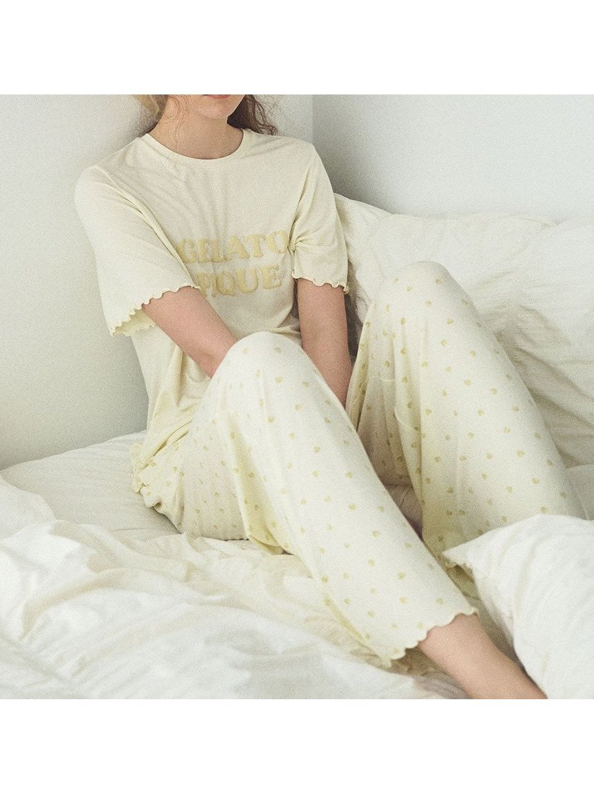 【ジェラート ピケ/gelato pique】の【接触冷感】ハート柄ロングパンツ 人気、トレンドファッション・服の通販 founy(ファニー) 　ファッション　Fashion　レディースファッション　WOMEN　パンツ　Pants　イエロー　Yellow　キャミソール　Camisole　パープル　Purple　プリント　Print　ロング　Long　夏　Summer　 other-1|ID: prp329100004564209 ipo3291000000032277512