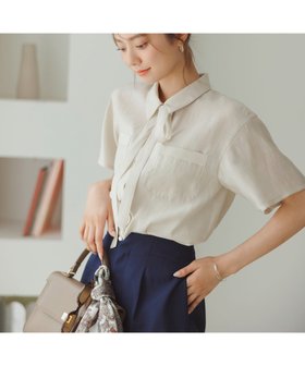 【プロポーション ボディドレッシング/PROPORTION BODY DRESSING】のタイ付きシアー半袖シャツ 人気、トレンドファッション・服の通販 founy(ファニー) ファッション Fashion レディースファッション WOMEN トップス・カットソー Tops/Tshirt シャツ/ブラウス Shirts/Blouses おすすめ Recommend シアー Sheer ノースリーブ No Sleeve リボン Ribbon 半袖 Short Sleeve 羽織 Haori |ID:prp329100004564225