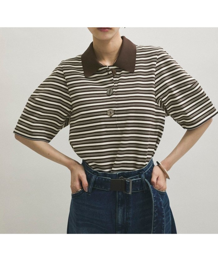 【アダム エ ロペ/ADAM ET ROPE'】のコクーンスリーブポロシャツ インテリア・キッズ・メンズ・レディースファッション・服の通販 founy(ファニー) https://founy.com/ ファッション Fashion レディースファッション Fashion for Women トップス・カットソー Cut & Sew Tops シャツ・ブラウス・オフィスカジュアル Elegant Blouses & Button-Ups ポロシャツ・きれいめカジュアル Smart-Casual Polo Tops 春 Spring 洗える Machine Washable コンパクト Compact, Small Size スラックス Slacks, Dress Pants ボトム Bottoms, Lower Wear ボーダー Border, Stripe ポケット Pocket, Pocket Detail ポロシャツ Polo Shirt, Collared Tee ワイド Wide, Wide Fit S/S・春夏 SS, Spring/Summer, Warm Season おすすめ Recommended / Our Picks 夏 Summer 2025年 2025 2025春夏・S/S Spring/Summer 2025 SS25 |ID: prp329100004564271 ipo3291000000033505654