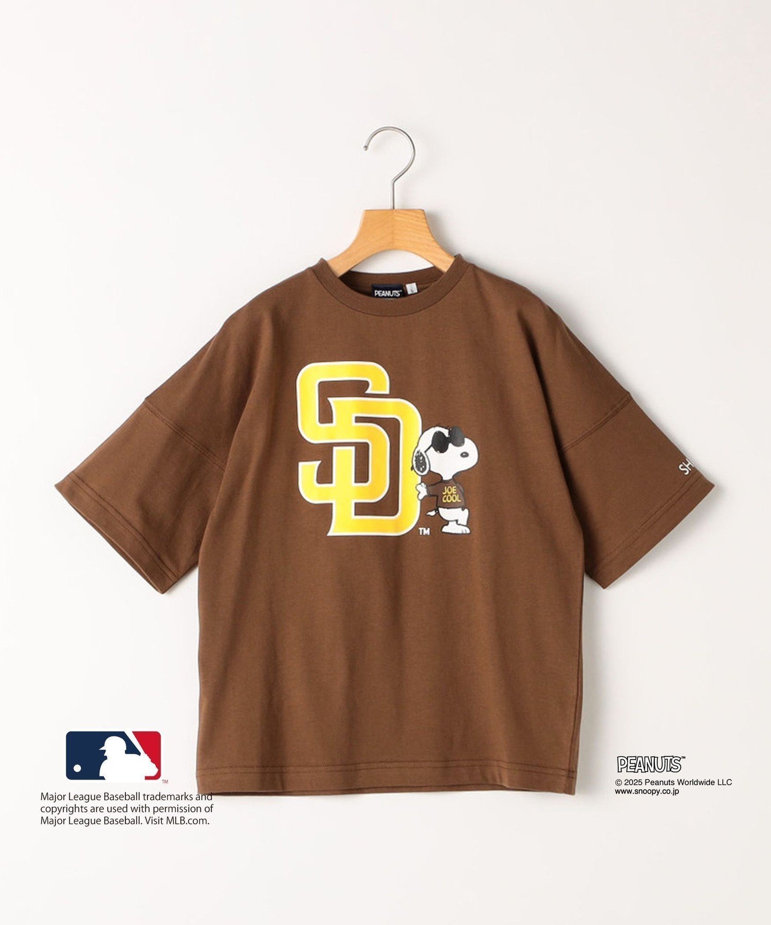 【シップス/SHIPS / KIDS】のSHIPS KIDS 130~170cm / PEANUTS*MLB プリント Tシャツ インテリア・キッズ・メンズ・レディースファッション・服の通販 founy(ファニー) 　ファッション　Fashion　キッズファッション　Fashion for Kids　アメリカン　American Style　キャラクター　Character, Licensed Characters　グラフィック　Graphic, Graphic Design　コラボ　Collaboration, Collab　ショルダー　Shoulder, Shoulder Strap　スペシャル　Special, Limited Edition　スポーツ　Sports, Activewear　ドロップ　Drop Shoulder, Dropped Style　プリント　Print, Printed Pattern　おすすめ　Recommended / Our Picks　ギフト プレゼント　Gift / Present　ブラウン|ID: prp329100004564272 ipo3291000000032753791
