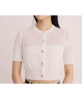 【エイミーイストワール/eimy istoire】のハーフスリーブシアーニットカーデ 人気、トレンドファッション・服の通販 founy(ファニー) ファッション Fashion レディースファッション WOMEN トップス・カットソー Tops/Tshirt ニット Knit Tops アクセサリー Accessories カーディガン Cardigan キャミワンピース Cami Dress コンパクト Compact シアー Sheer シンプル Simple ビスチェ Bustier フロント Front ボトム Bottom ラウンド Round エレガント 上品 Elegant 夏 Summer |ID:prp329100004564317