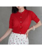 【エイミーイストワール/eimy istoire】のハーフスリーブシアーニットカーデ 人気、トレンドファッション・服の通販 founy(ファニー) ファッション Fashion レディースファッション WOMEN トップス・カットソー Tops/Tshirt ニット Knit Tops アクセサリー Accessories カーディガン Cardigan キャミワンピース Cami Dress コンパクト Compact シアー Sheer シンプル Simple ビスチェ Bustier フロント Front ボトム Bottom ラウンド Round エレガント 上品 Elegant 夏 Summer thumbnail RED|ID: prp329100004564317 ipo3291000000032278858