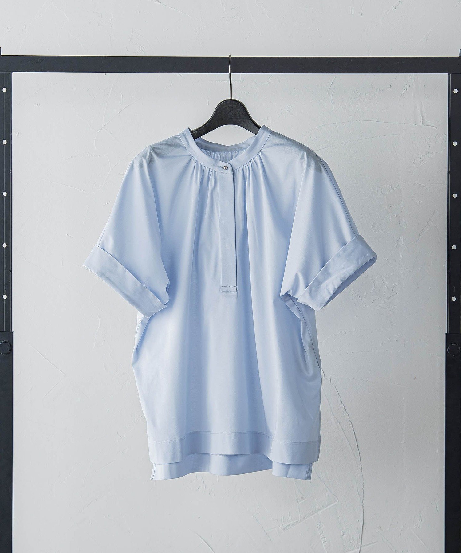 【ロートレ アモン/LAUTRE AMONT】の【WEB限定】ライクアウーヴンバンドカラーブラウス≪洗濯機で洗える≫ インテリア・キッズ・メンズ・レディースファッション・服の通販 founy(ファニー) 　ファッション　Fashion　レディースファッション　Fashion for Women　トップス・カットソー　Cut & Sew Tops　シャツ・ブラウス・オフィスカジュアル　Elegant Blouses & Button-Ups　洗える　Machine Washable　カットソー　Cut and Sewn Top　バランス　Balance, Style Balance　ボトム　Bottoms, Lower Wear　ライトブルー|ID: prp329100004564330 ipo3291000000032712715