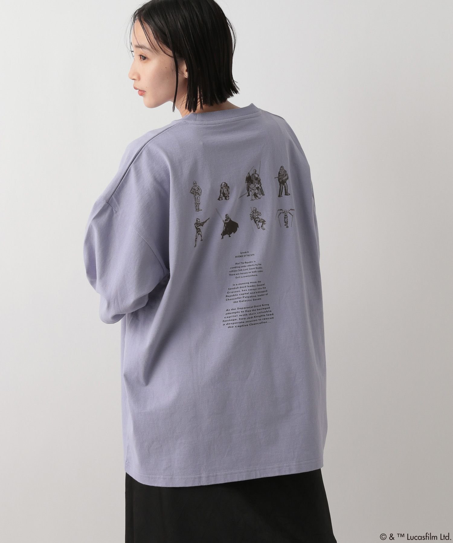 【ローリーズファーム/LOWRYS FARM】の【UNISEX】【STAR WARS】Tシャツ インテリア・キッズ・メンズ・レディースファッション・服の通販 founy(ファニー) 　ファッション　Fashion　レディースファッション　Fashion for Women　トップス・カットソー　Cut & Sew Tops　シャツ・ブラウス・オフィスカジュアル　Elegant Blouses & Button-Ups　ロングTシャツ・Tシャツ　Longline T-Shirts & Tees　ユニセックス　Unisex, Genderless　おすすめ　Recommended / Our Picks　インナー　Innerwear　キャラクター　Character, Licensed Characters　グラフィック　Graphic, Graphic Design　ショート　Short, Short Length　スリーブ　Sleeve, Long Sleeve / Short Sleeve　プリント　Print, Printed Pattern　人気　Popular, Best Seller　夏　Summer　パープル92|ID: prp329100004564361 ipo3291000000033393649
