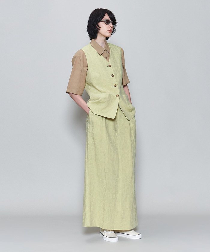 【その他のブランド/Other】の6(ROKU) 麻ロングスカート インテリア・キッズ・メンズ・レディースファッション・服の通販 founy(ファニー) https://founy.com/ ファッション Fashion レディースファッション WOMEN スカート Skirt ロングスカート Long Skirt おすすめ Recommend イエロー Yellow クラシック Classic ストレート Straight スリット Slit セットアップ Set Up ベスト Vest マニッシュ Mannish ロング Long |ID: prp329100004564462 ipo3291000000032280031