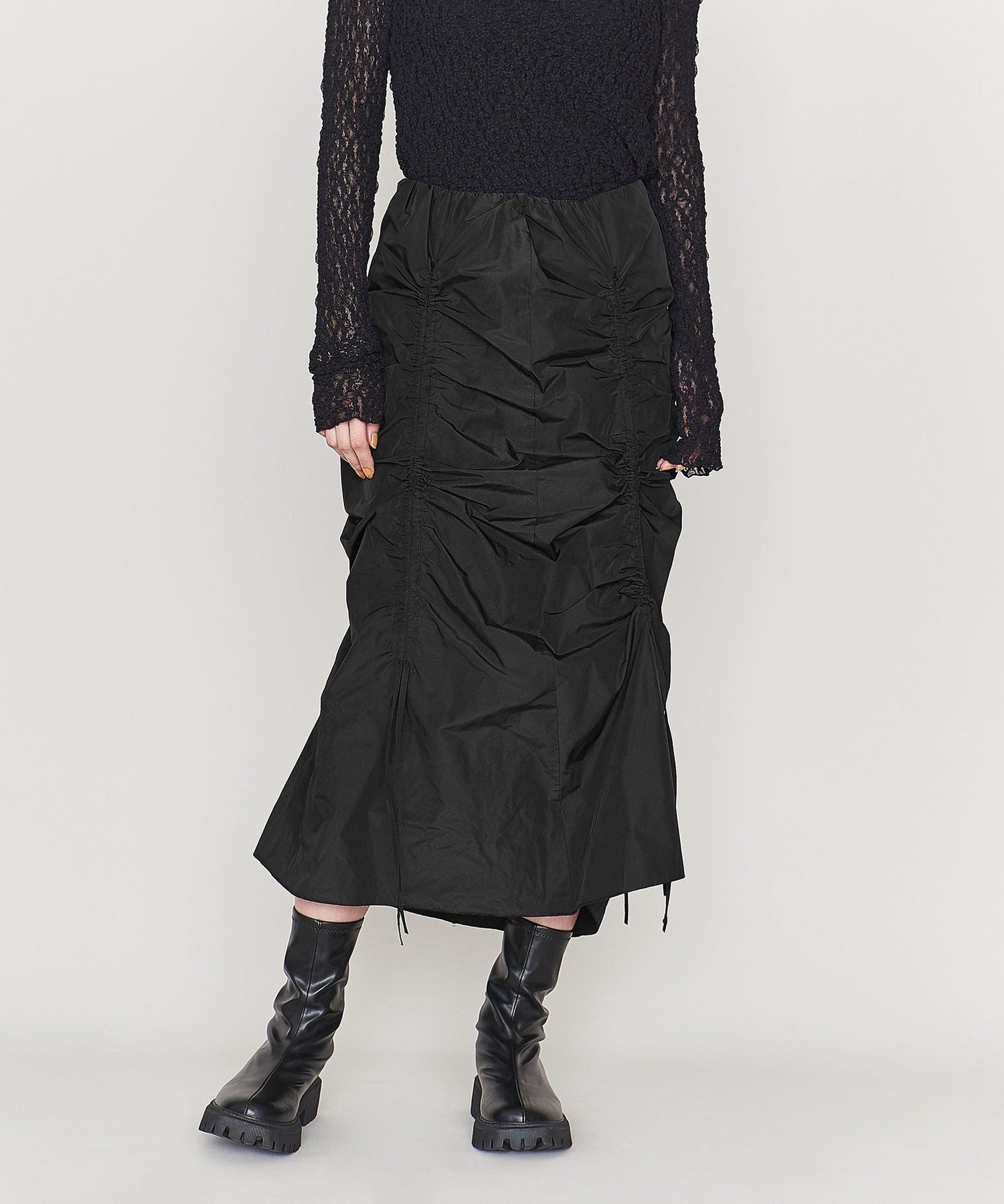 【その他のブランド/Other】のASTRAET タフタ タテドロー フレアスカート インテリア・キッズ・メンズ・レディースファッション・服の通販 founy(ファニー) 　ファッション　Fashion　レディースファッション　WOMEN　スカート　Skirt　Aライン/フレアスカート　Flared A-Line Skirts　ギャザー　Gather　シアー　Sheer　シャンブレー　Chambray　シャーリング　Shirring　スウェット　Sweat　ストリング　String　タフタ　Taffeta　パーカー　Hoodie　フェミニン　Feminine　フラット　Flat　フレア　Flare　ラッセル　Russell　BLACK|ID: prp329100004564467 ipo3291000000032280063