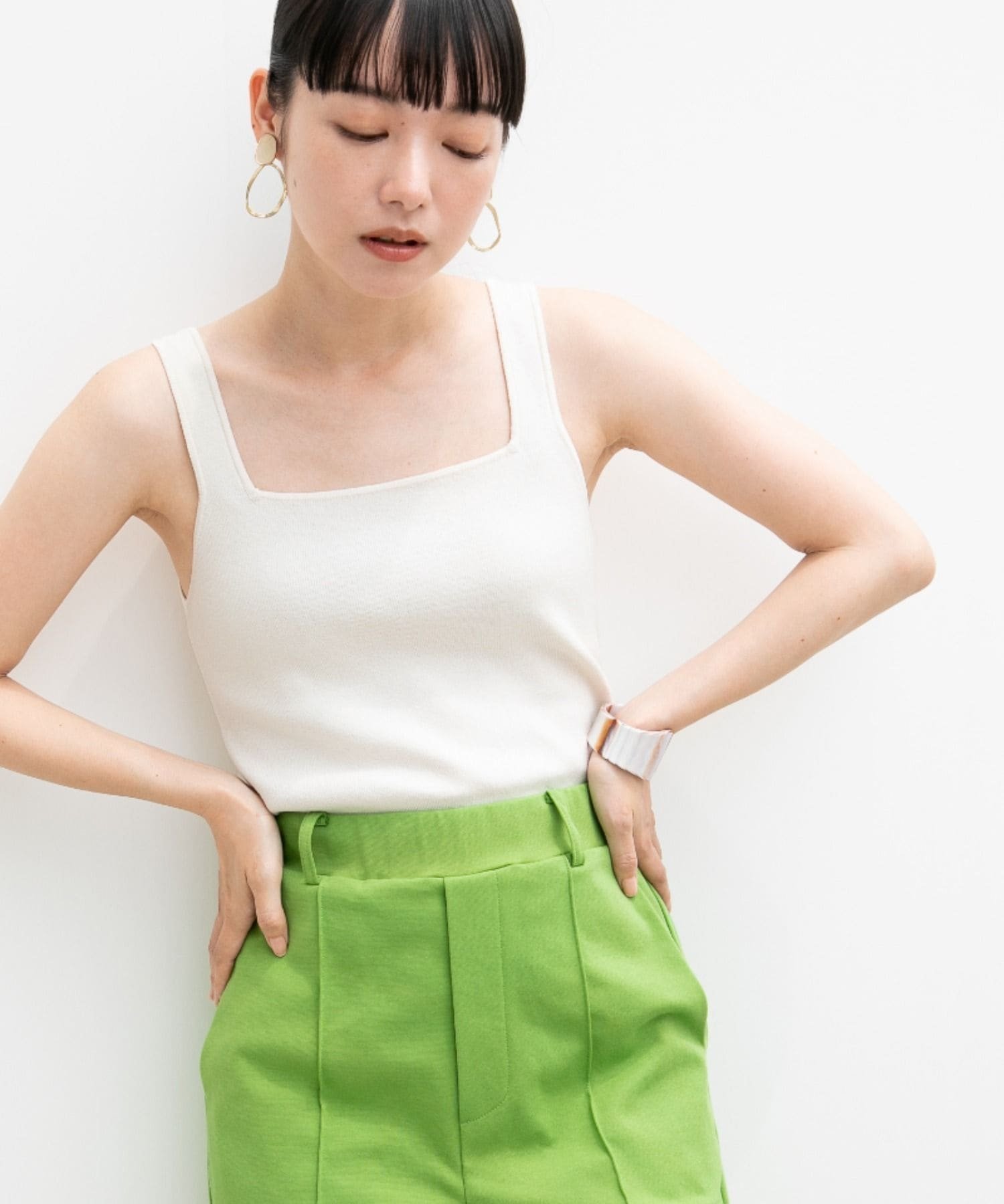 【ローリーズファーム/LOWRYS FARM】のソウバリスクエアタンクトップ インテリア・キッズ・メンズ・レディースファッション・服の通販 founy(ファニー) 　ファッション　Fashion　レディースファッション　Fashion for Women　インナー　Innerwear　ジャケット　Jacket, Outerwear　スクエア　Square, Square Shape　ストレッチ　Stretch, Stretchy Fabric　ベーシック　Basic, Essential　夏　Summer　オフ05|ID: prp329100004564582 ipo3291000000032754765