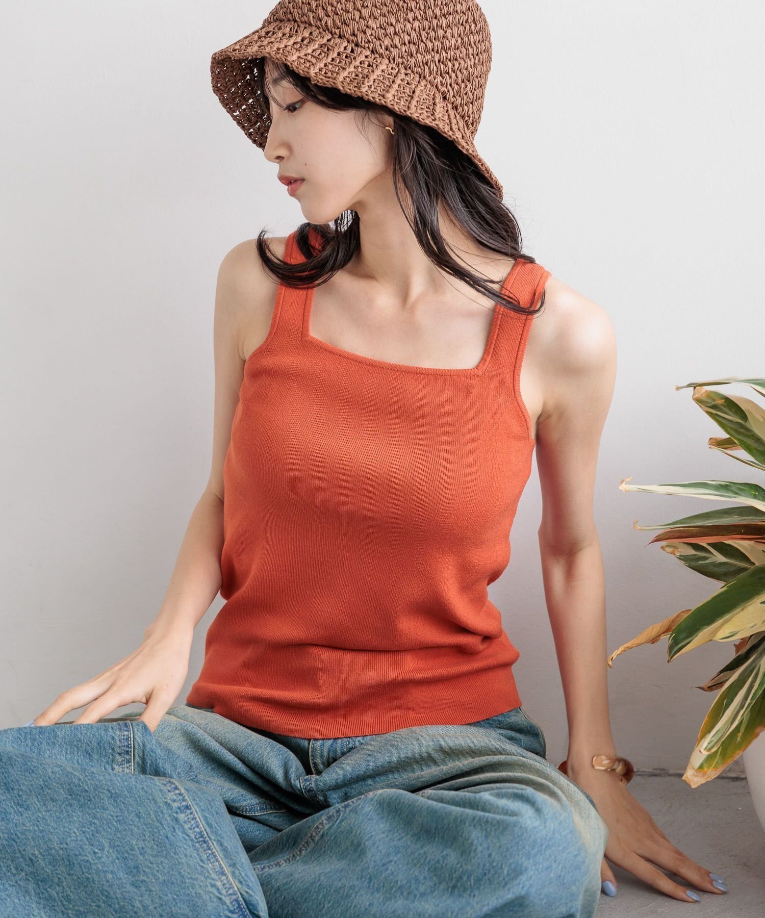【ローリーズファーム/LOWRYS FARM】のソウバリスクエアタンクトップ インテリア・キッズ・メンズ・レディースファッション・服の通販 founy(ファニー) 　ファッション　Fashion　レディースファッション　Fashion for Women　インナー　Innerwear　ジャケット　Jacket, Outerwear　スクエア　Square, Square Shape　ストレッチ　Stretch, Stretchy Fabric　ベーシック　Basic, Essential　夏　Summer　レッド32|ID: prp329100004564582 ipo3291000000032754769