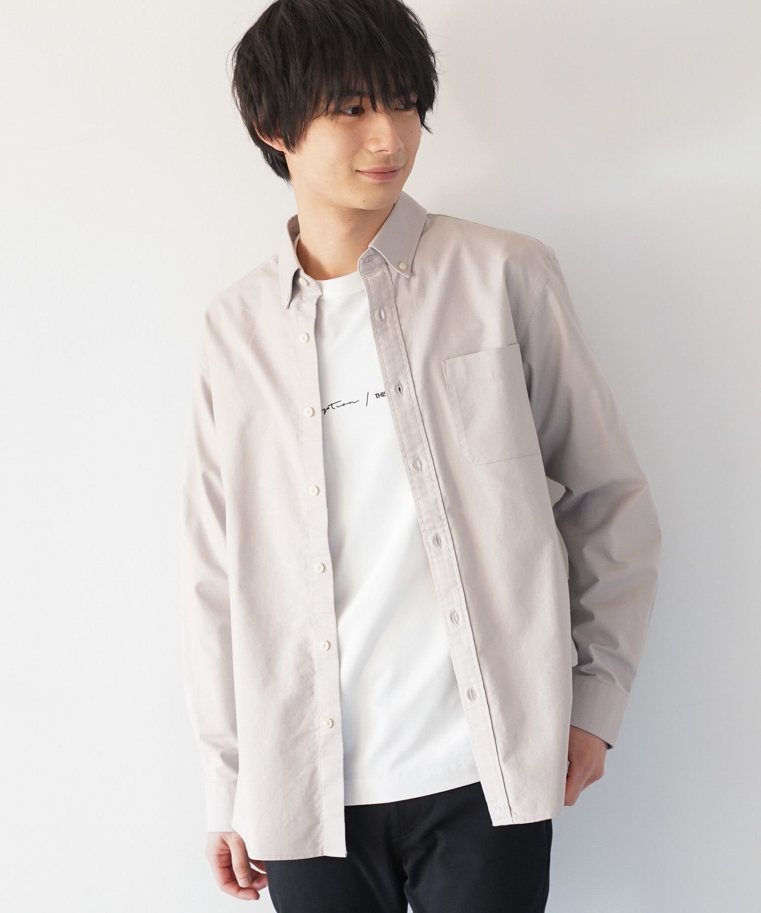 【グローバルワーク/GLOBAL WORK / MEN】のイージーケアオックス/ボタンダウンシャツ/147192 インテリア・キッズ・メンズ・レディースファッション・服の通販 founy(ファニー) 　ファッション　Fashion　メンズファッション　MEN　カフス　Cuffs　ジャケット　Jacket　スウェット　Sweat　ビジネス 仕事 通勤　Business　レギュラー　Regular　エレガント 上品　Elegant　定番　Standard　ライトグレー15|ID: prp329100004564618 ipo3291000000032281191
