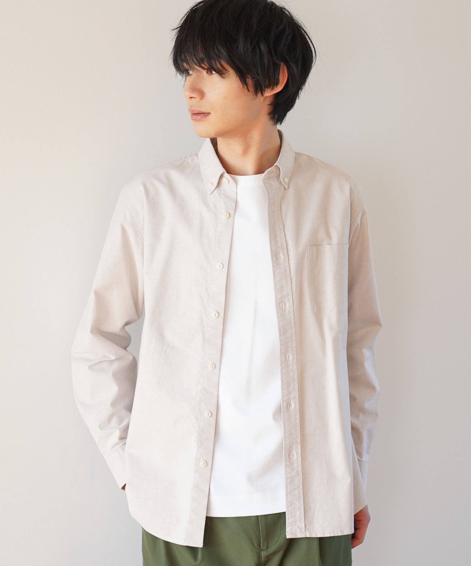 【グローバルワーク/GLOBAL WORK / MEN】のイージーケアオックス/ボタンダウンシャツ/147192 インテリア・キッズ・メンズ・レディースファッション・服の通販 founy(ファニー) 　ファッション　Fashion　メンズファッション　MEN　カフス　Cuffs　ジャケット　Jacket　スウェット　Sweat　ビジネス 仕事 通勤　Business　レギュラー　Regular　エレガント 上品　Elegant　定番　Standard　グレージュ50|ID: prp329100004564618 ipo3291000000032281195