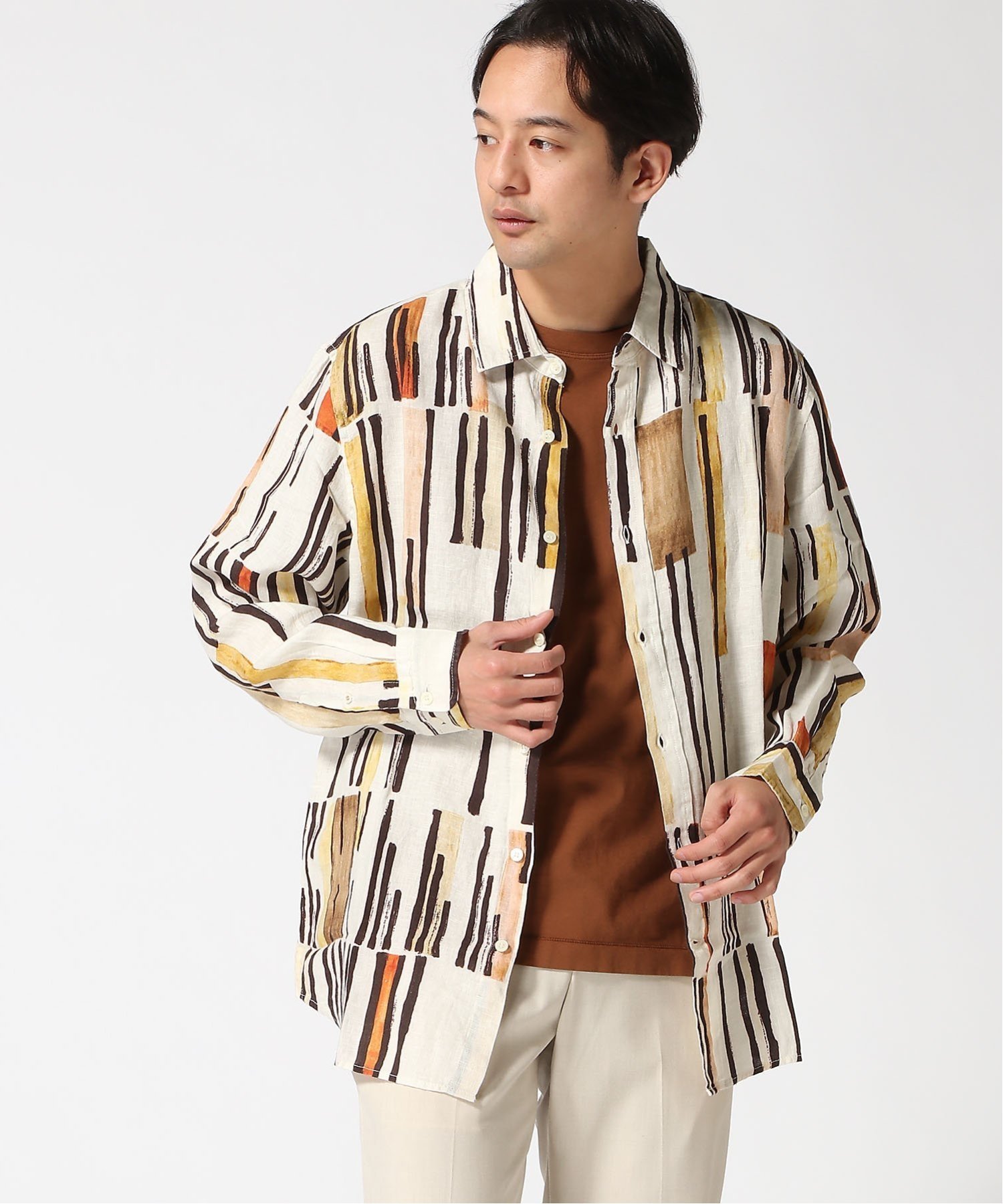 【バナナ リパブリック/BANANA REPUBLIC】のスタンダードフィット スタンダード リネンシャツ インテリア・キッズ・メンズ・レディースファッション・服の通販 founy(ファニー) 　ファッション　Fashion　レディースファッション　WOMEN　トップス・カットソー　Tops/Tshirt　シャツ/ブラウス　Shirts/Blouses　スタンダード　Standard　フィット　Fit　フロント　Front　リネン　Linen　MULTI_COLOR|ID: prp329100004564714 ipo3291000000032325994