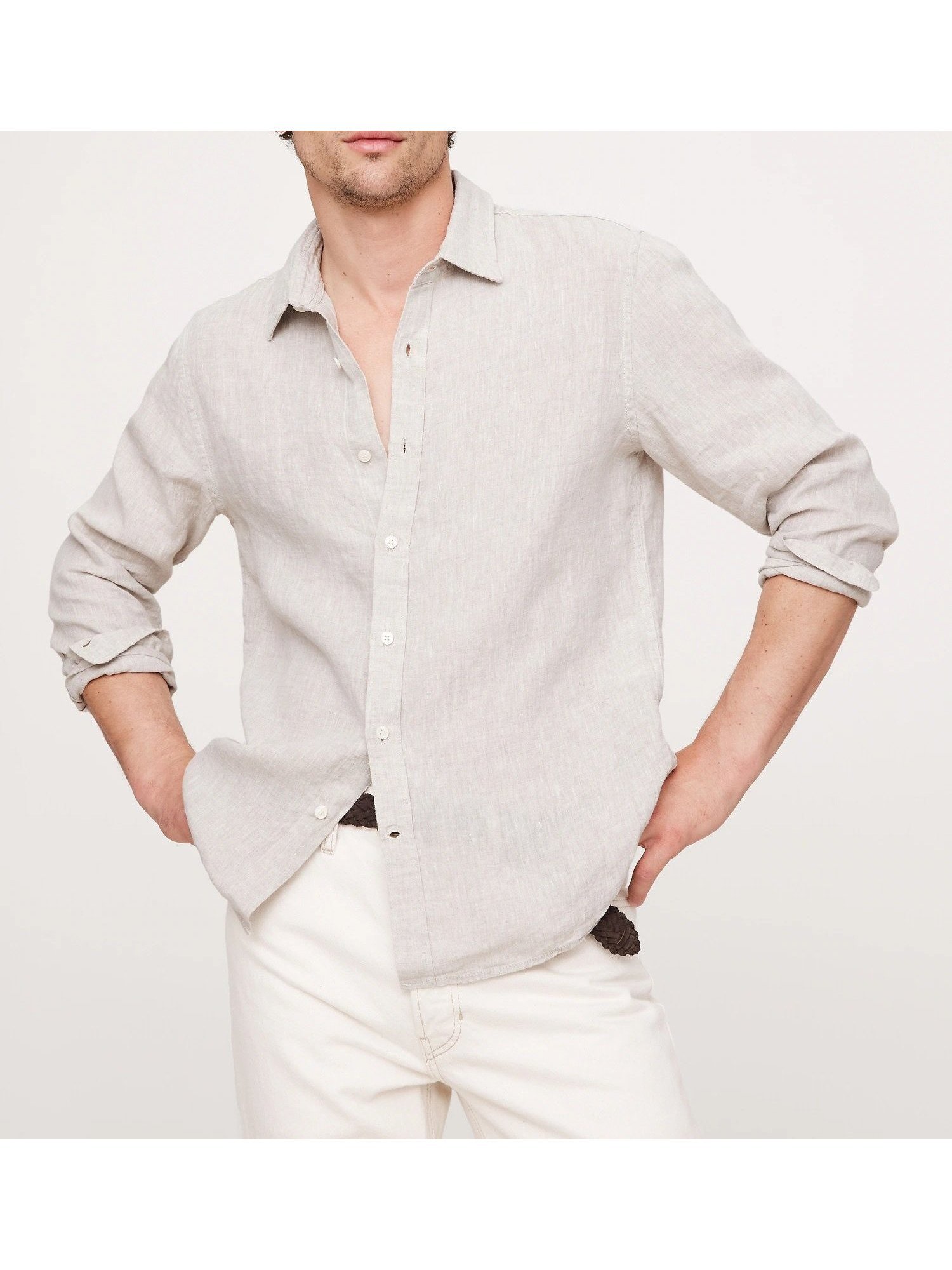 【バナナ リパブリック/BANANA REPUBLIC】のスタンダードフィット スタンダード リネンシャツ インテリア・キッズ・メンズ・レディースファッション・服の通販 founy(ファニー) 　ファッション　Fashion　レディースファッション　WOMEN　トップス・カットソー　Tops/Tshirt　シャツ/ブラウス　Shirts/Blouses　スタンダード　Standard　フィット　Fit　フロント　Front　リネン　Linen　NATURAL|ID: prp329100004564714 ipo3291000000032325997