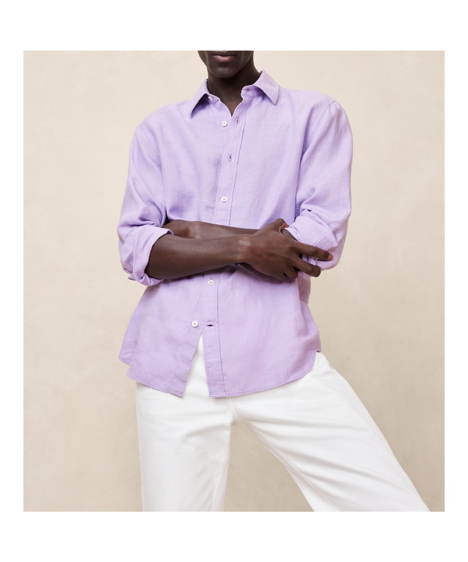 【バナナ リパブリック/BANANA REPUBLIC】のスタンダードフィット スタンダード リネンシャツ インテリア・キッズ・メンズ・レディースファッション・服の通販 founy(ファニー) 　ファッション　Fashion　レディースファッション　WOMEN　トップス・カットソー　Tops/Tshirt　シャツ/ブラウス　Shirts/Blouses　スタンダード　Standard　フィット　Fit　フロント　Front　リネン　Linen　PURPLE_ROSE|ID: prp329100004564714 ipo3291000000032326005