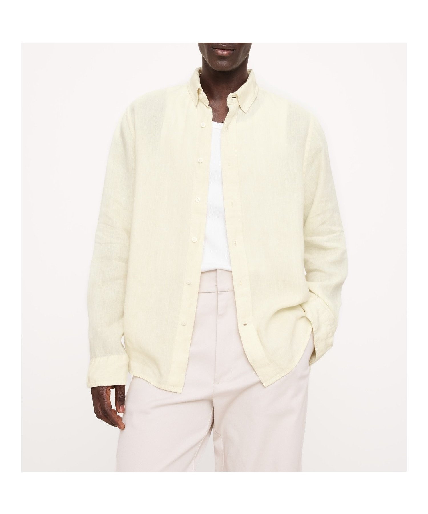 【バナナ リパブリック/BANANA REPUBLIC】のスタンダードフィット スタンダード リネンシャツ インテリア・キッズ・メンズ・レディースファッション・服の通販 founy(ファニー) 　ファッション　Fashion　レディースファッション　WOMEN　トップス・カットソー　Tops/Tshirt　シャツ/ブラウス　Shirts/Blouses　スタンダード　Standard　フィット　Fit　フロント　Front　リネン　Linen　YELLOW|ID: prp329100004564714 ipo3291000000032326017