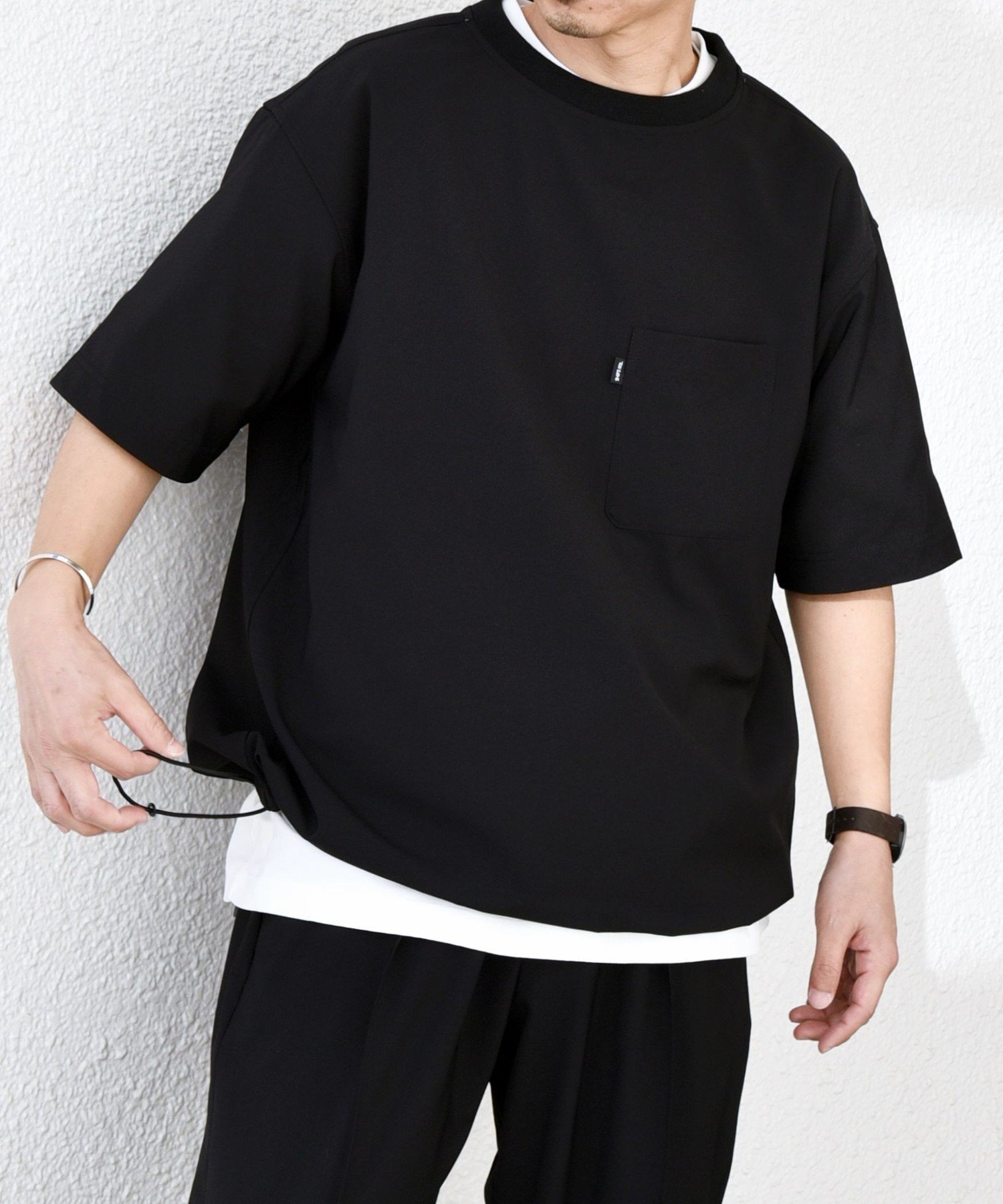 【シップス/SHIPS / MEN】のSHIPS any 吸水速乾 Rapidry スピンドル リラックス Tシャツ(セットアップ対応) インテリア・キッズ・メンズ・レディースファッション・服の通販 founy(ファニー) 　ファッション　Fashion　メンズファッション　Fashion for Men　セットアップ　Matching Sets　アウトドア　Outdoor Clothing　吸水　Absorbent, Quick-Dry　軽量　Lightweight, Ultra Light　ジャケット　Jacket, Outerwear　スピンドル　Spindle, Drawcord　スポーツ　Sports, Activewear　セットアップ　Set-Up, Coordinated Outfit　リラックス　Relax, Relaxed Fit　夏　Summer　エレガント 上品　Elegant　ブラック|ID: prp329100004564757 ipo3291000000032754738