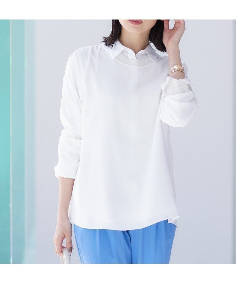 【インディヴィ/INDIVI】の春SALE!【洗える】異素材ドッキングトップス インテリア・キッズ・メンズ・レディースファッション・服の通販 founy(ファニー) 　ファッション　Fashion　レディースファッション　WOMEN　トップス・カットソー　Tops/Tshirt　インナー　Inner　春　Spring　洗える　Washable　キャミソール　Camisole　サテン　Satin　ジャケット　Jacket　チェック　Check　楽ちん　Easy　A/W・秋冬　Aw・Autumn/Winter・Fw・Fall-Winter　再入荷　Restock/Back In Stock/Re Arrival　おすすめ　Recommend　2024年　2024　エレガント 上品　Elegant　2024-2025秋冬・A/W　Aw/Autumn/Winter/Fw/Fall/2024-2025　ホワイト|ID: prp329100004564787 ipo3291000000032282268