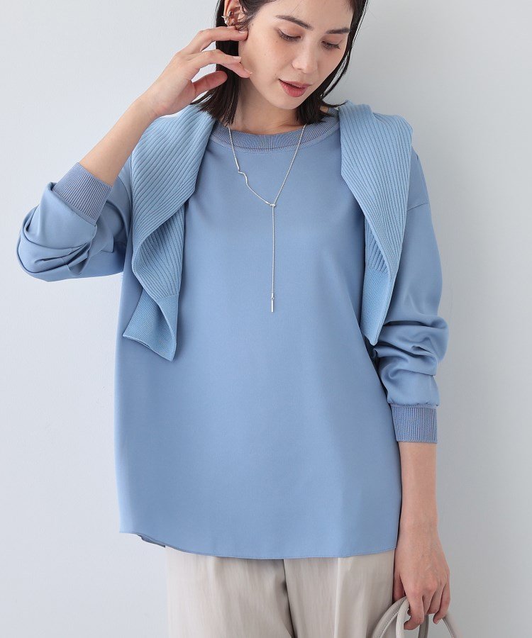 【インディヴィ/INDIVI】の春SALE!【洗える】異素材ドッキングトップス インテリア・キッズ・メンズ・レディースファッション・服の通販 founy(ファニー) 　ファッション　Fashion　レディースファッション　WOMEN　トップス・カットソー　Tops/Tshirt　インナー　Inner　春　Spring　洗える　Washable　キャミソール　Camisole　サテン　Satin　ジャケット　Jacket　チェック　Check　楽ちん　Easy　A/W・秋冬　Aw・Autumn/Winter・Fw・Fall-Winter　再入荷　Restock/Back In Stock/Re Arrival　おすすめ　Recommend　2024年　2024　エレガント 上品　Elegant　2024-2025秋冬・A/W　Aw/Autumn/Winter/Fw/Fall/2024-2025　ブルー|ID: prp329100004564787 ipo3291000000032282275