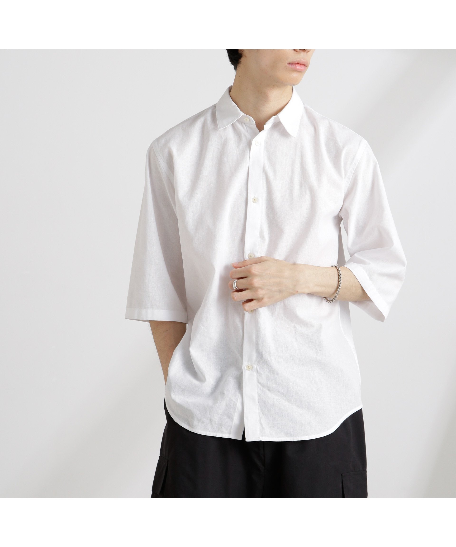 【ナノ ユニバース/nano universe / MEN】のクールマックスリネンレギュラーカラー7分袖 インテリア・キッズ・メンズ・レディースファッション・服の通販 founy(ファニー) 　ファッション　Fashion　メンズファッション　Men's Style Online　インナー　Inner　春　Spring　コンビ　Combination　吸水　Water Absorption　シンプル　Simple　ジャケット　Jacket　スタンダード　Standard　ダウン　Down　デニム　Denim　ラウンド　Round　レギュラー　Regular　おすすめ　Recommend　2025年　2025　2025春夏・S/S　Ss,Spring/Summer,2025　ホワイト|ID: prp329100004564791 ipo3291000000032673973