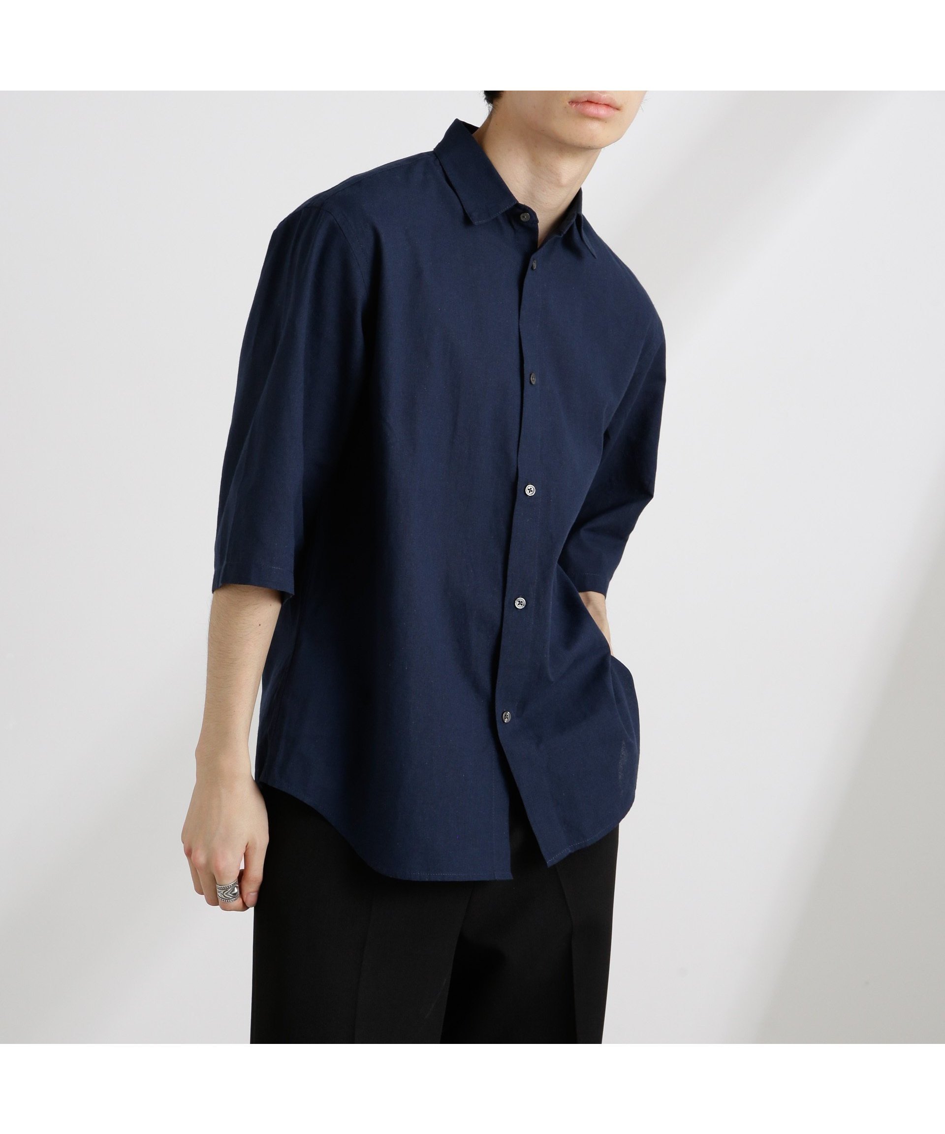 【ナノ ユニバース/nano universe / MEN】のクールマックスリネンレギュラーカラー7分袖 インテリア・キッズ・メンズ・レディースファッション・服の通販 founy(ファニー) 　ファッション　Fashion　メンズファッション　Men's Style Online　インナー　Inner　春　Spring　コンビ　Combination　吸水　Water Absorption　シンプル　Simple　ジャケット　Jacket　スタンダード　Standard　ダウン　Down　デニム　Denim　ラウンド　Round　レギュラー　Regular　おすすめ　Recommend　2025年　2025　2025春夏・S/S　Ss,Spring/Summer,2025　ネイビー|ID: prp329100004564791 ipo3291000000032673974