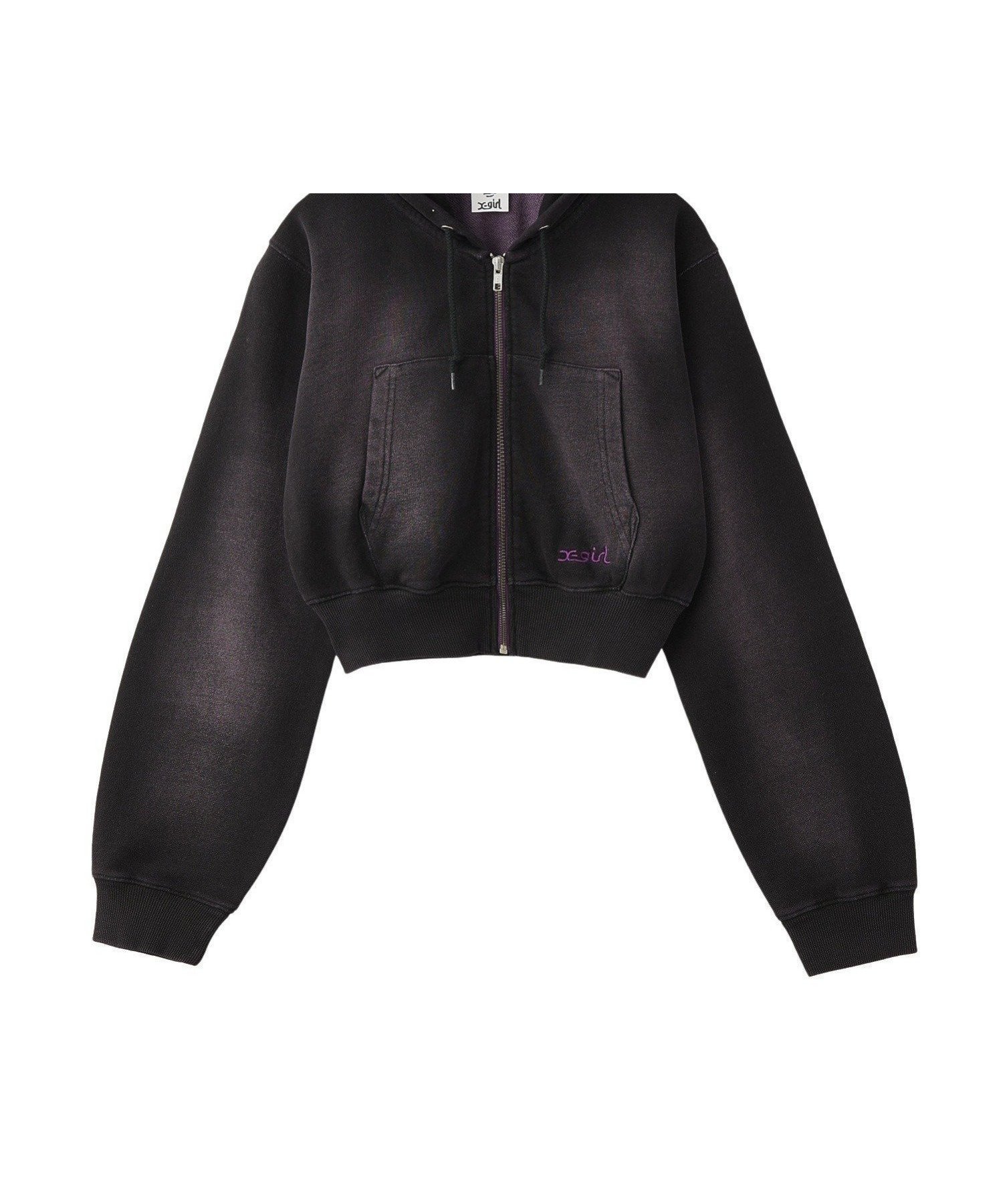 【エックスガール/X-girl】のFADED COMPACT L/S ZIP UP HOODIE X-girl インテリア・キッズ・メンズ・レディースファッション・服の通販 founy(ファニー) 　ファッション　Fashion　レディースファッション　WOMEN　おすすめ　Recommend　コンパクト　Compact　ショート　Short　スウェット　Sweat　セットアップ　Set Up　ポケット　Pocket　ロング　Long　ワンポイント　One Point　定番　Standard　長袖　Long Sleeve　PURPLE|ID: prp329100004564875 ipo3291000000032282783