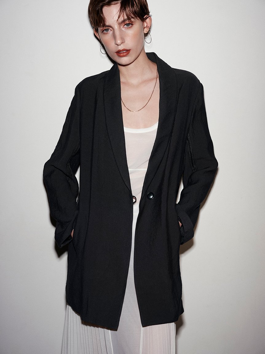 【スタイリング/styling】の【セットアップ対応】バックサテンジャケット インテリア・キッズ・メンズ・レディースファッション・服の通販 founy(ファニー) 　雑誌掲載アイテム　Magazine Picks & Fashion Features　ファッション雑誌　Fashion Magazines　ヴェリィ　VERY　オッジ　Oggi　ファッション　Fashion　レディースファッション　Fashion for Women　アウター　Coat / Outerwear Collection　レディースジャケット・軽アウター　Jackets　4月号　April Issue　5月号　May Issue　ショール　Shawl, Wrap　ジャケット　Jacket, Outerwear　スーツ　Suit, Formalwear　セットアップ　Set-Up, Coordinated Outfit　ポケット　Pocket, Pocket Detail　リラックス　Relax, Relaxed Fit　雑誌　Magazine, Fashion Magazine　BLK[009]|ID: prp329100004564960 ipo3291000000033057694