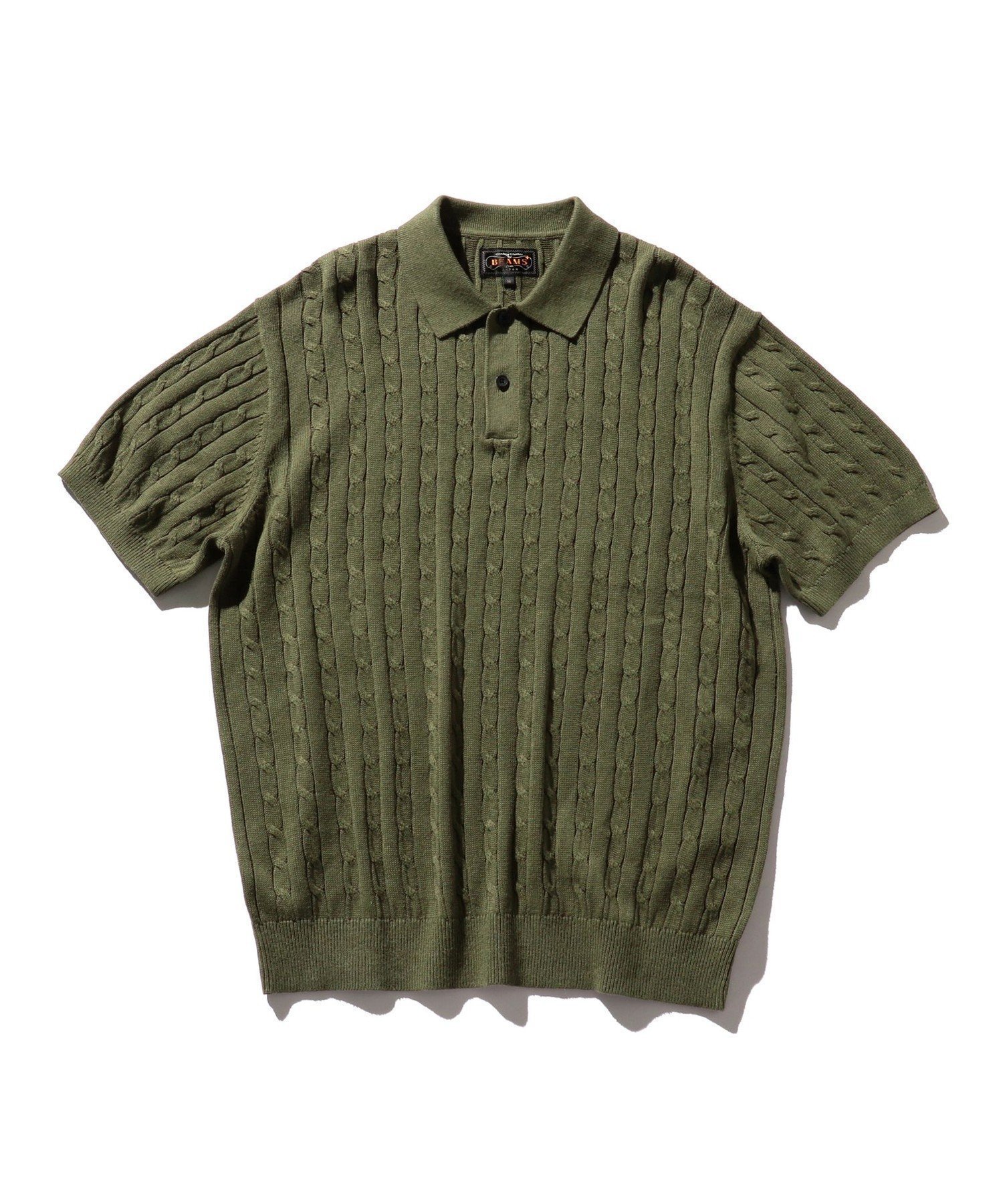 【ビームス/BEAMS / MEN】のケーブルニット ポロシャツ 25SS インテリア・キッズ・メンズ・レディースファッション・服の通販 founy(ファニー) 　ファッション　Fashion　メンズファッション　Fashion for Men　2025年　2025　2025春夏・S/S　Spring/Summer 2025 SS25　インナー　Innerwear　ジャケット　Jacket, Outerwear　パターン　Pattern, Design Print　ベーシック　Basic, Essential　ポロシャツ　Polo Shirt, Collared Tee　リネン　Linen, Linen Fabric　リラックス　Relax, Relaxed Fit　OLIVE|ID: prp329100004565002 ipo3291000000033162863