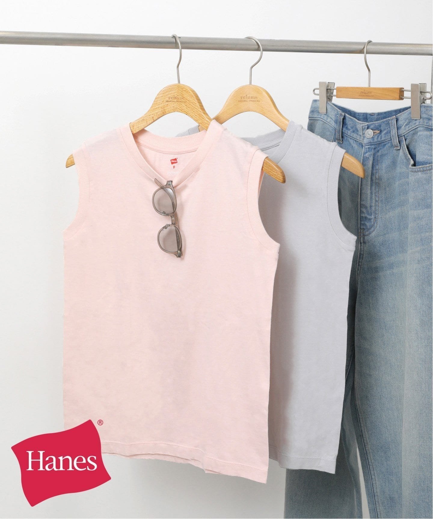 【ジャーナルスタンダード レリューム/JOURNAL STANDARD relume】の2枚セット 別注【Hanes / ヘインズ】スリーブレスプルオーバー インテリア・キッズ・メンズ・レディースファッション・服の通販 founy(ファニー) 　ファッション　Fashion　レディースファッション　Fashion for Women　トップス・カットソー　Cut & Sew Tops　カジュアルプルオーバー・ニットトップス　Pullovers & Knit Tops / Casual Pullovers　コンパクト　Compact, Small Size　シンプル　Simple, Minimal　スタンダード　Standard, Basic　スペシャル　Special, Limited Edition　定番　Standard, Basic Item　人気　Popular, Best Seller　別注　Limited Edition, Custom Order　夏　Summer　2025年　2025　2025春夏・S/S　Spring/Summer 2025 SS25　ピンク|ID: prp329100004565062 ipo3291000000032754027
