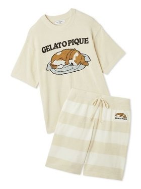 【ジェラートピケ オム/GELATO PIQUE HOMME / MEN】の【ONLINE限定】【HOMME】エアリーモコドッグジャガードプルオーバー ハーフパンツセット 人気、トレンドファッション・服の通販 founy(ファニー) ファッション Fashion メンズファッション Men's Style Online トップス・カットソー Tops/Tshirt/Men ボトムス Bottoms/Men ハーフ / ショートパンツ Short Pants おすすめ Recommend ギフト プレゼント Gift Present クッション Cushion セットアップ Set Up ハーフ Half ボーダー Border モチーフ Motif 半袖 Short Sleeve 無地 Plain Color 犬 Dog |ID:prp329100004565081