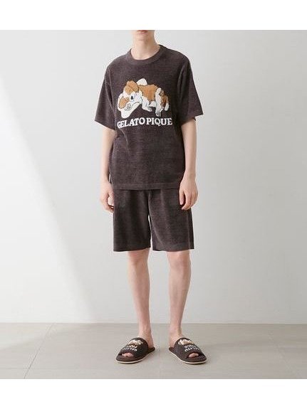 【ジェラートピケ オム/GELATO PIQUE HOMME / MEN】の【ONLINE限定】【HOMME】エアリーモコドッグジャガードプルオーバー ハーフパンツセット インテリア・キッズ・メンズ・レディースファッション・服の通販 founy(ファニー) 　ファッション　Fashion　メンズファッション　Men's Style Online　トップス・カットソー　Tops/Tshirt/Men　ボトムス　Bottoms/Men　ハーフ / ショートパンツ　Short Pants　おすすめ　Recommend　ギフト プレゼント　Gift Present　クッション　Cushion　セットアップ　Set Up　ハーフ　Half　ボーダー　Border　モチーフ　Motif　半袖　Short Sleeve　無地　Plain Color　犬　Dog　DGRY[008]|ID: prp329100004565081 ipo3291000000032608978