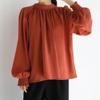 【その他のブランド/Other】のブラウス ボリューム袖 トップス シャツ レディース 長袖 スタンドカラー レンガ赤|ID: prp329100004565107 ipo3291000000032284406