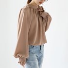 【その他のブランド/Other】のブラウス ボリューム袖 トップス シャツ レディース 長袖 スタンドカラー モカ|ID: prp329100004565107 ipo3291000000032284408