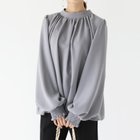 【その他のブランド/Other】のブラウス ボリューム袖 トップス シャツ レディース 長袖 スタンドカラー グレー|ID: prp329100004565107 ipo3291000000032284409